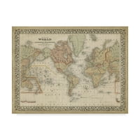 Zaštitni znak likovne umjetnosti 'Mitchells World Map' Canvas Art by Mitchell