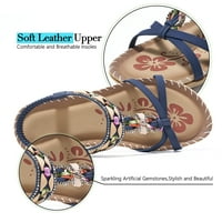 Ženske ljetne udobne sandale s elastičnim remenom za gležanj casual gladijator boemski rinestone cipele plaža