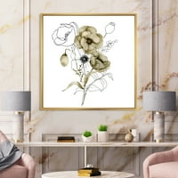 DesignArt 'Eukaliptus grane s anemone buketom cvijeta' Tradicionalno uokvireno platno zidni umjetnički tisak