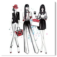 Wynwood Studio Canvas Memories - Shopping Spree moda i glam odijela zidno umjetničko platno print crni 20x20