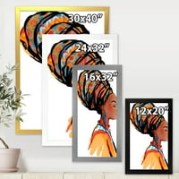 DesignArt 'Afro American Woman s Turban I' Moderni uokvireni umjetnički tisak