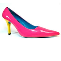 Ženske cipele s najviše pete 4 Klasična obična pumpa - Fuchsia Tri -Color