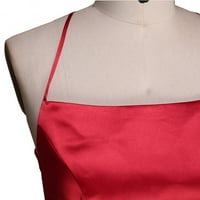 Ženske maksi haljine bez rukava s modnim printom ljetna haljina A kroja s otvorenim ramenima u crvenoj boji