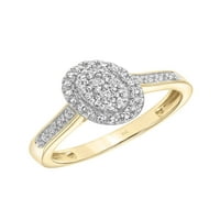 Zaručnički prsten s ovalnim oreolom od žutog zlata od 10 karata i dijamantom od 15 karata za uspomenu