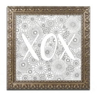 Zaštitni znak likovna umjetnost xox platno umjetnost hello anđeo, zlatni ukrašeni okvir