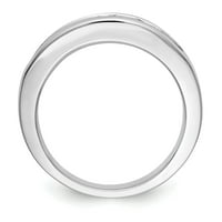 1,00ct. CZ Solid Real 14K bijelo zlato 7-kamen-kanal za vjenčani bend prsten