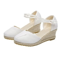 B91xz klinaste sandale za žene udobne sandale modno tkanje klina Žene ljeto okrugle prozračne plaže cipele ženske