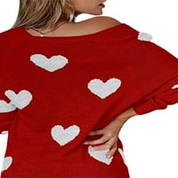 Majica za Valentinovo za djevojčice Ženski džemper širokog kroja dugih rukava s printom srca ležerni pulover za