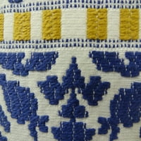 Plava i bijela ručno izrađeni luksuzni jastuk 26in 26in