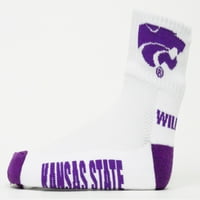 Kansas State Wildcats White Quarter - čarapa s ljubičastim petama - Donegal Bay - unise - jedna veličina - četvrtina