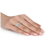 Carat T.W. Sjajnost Fini nakit Ovalni kompozitni dijamantni zaručnički prsten u 10kt žutom zlatu, veličina 5