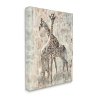 _ , Par visokih žirafa, prekriveni pjegavi uzorak, dizajn galerije grafičke umjetnosti, omotano platno, zidna