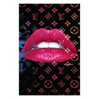 Glamurozne pjenušave ružičaste usne-platno 20930