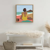 Kate i Laurel Silvi Beach uokvireni platneni Solo iz about-a, prirodni, ženstveni zidni dekor za plažu za vašu