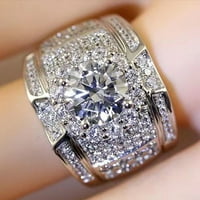 Dijamantni prsten od legure dijamantni prsten s galvanizacijom, rođendanski poklon, zaručnička svadba, Podesivi