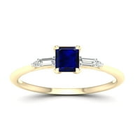 Imperijalni dragulj 10k žuto zlato osmenski izrezani plavi safir 1 10CT TW DIAMAND Ženski prsten