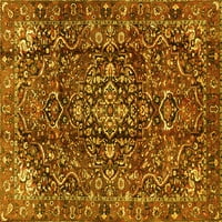 Tvrtka alt pere u stroju tradicionalne perzijske prostirke za prostore kvadratnog presjeka žute boje, kvadrat