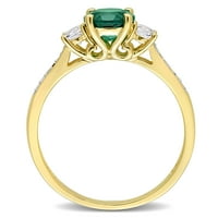 Miabella Women's 1- CT stvorio je Emerald, Sapphire & Diamond 10KT zaručnički prsten od žutog zlata
