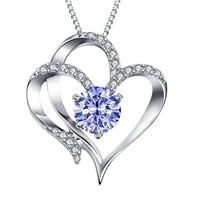 Ogrlice za žene Ženski privjesak u obliku srca sa slovima dvanaest mjeseci srebrna ogrlica od cirkona ljubav od