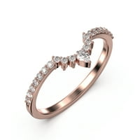 0,24 karatni Moissanite dijamant od 18 karatnog ružičastog zlata preko srebrnog zaručničkog prstena