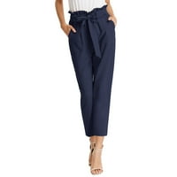 Softmallow ženska modna pantalona s olovkom visoki struk mršave hlače s pojasom