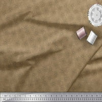 Smeđa Poliesterska krep Tkanina Od poliestera, četkana, apstraktna tiskana tkanina širine dvorišta