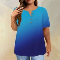 Strungten modna košulja s kratkim rukavima okrugli vrat plus majica gradijent majice tiskani ležerni vrhovi za