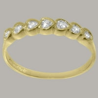 Ženski prsten vječnosti od pravog 14k punog žutog zlata s kubičnim cirkonijem britanske proizvodnje - opcije veličine-veličina
