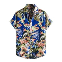 Kakina s ljetnim košuljama za muškarce Clearment muške havajske košulje kratke rukave tiskani gumb dolje ljetne