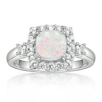 Jay Heart dizajnira Sterling Silver stvorio Opal i stvorio bijeli safirni prsten