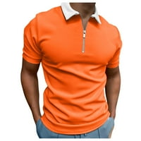 Yubnlvae muška majica muškaraca casual sould patentni zatvarač gornje košulje skrenite s ovratnika bluza kratka