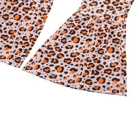 Halloween Kids Girl 檚 檚 Odjeća Sets Sets Bumpkin Tiskani vrhovi kratkih rukava Leopard Truba duge hlače 1-5y