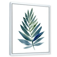 DesignArt 'Tropski zeleni list na bijeloj seoskoj kući uokviren platno zidni umjetnički tisak