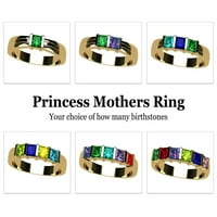Nana Princess Channel Set odraslih ženskih majki prstena 1- kamen, majčini dan 10K žuti kamen 1