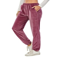Ženski cinch donji treneri džepovi visokog struka sportska teretana atletski fit jogger hlače salone hlače zimske