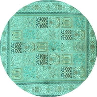 Tradicionalni unutarnji tepisi, Okrugli Perzijski tirkizno plavi, promjera 7 inča