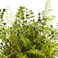 Gotovo prirodna umjetna biljka miješane Paprati promjera 13 inča s košarom grančica i mahovine, zelena