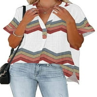 Ženska košulja od tunike s gradijentnim cvjetnim printom elegantne uredske košulje kratkih rukava bluza od suncokreta