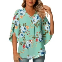 Ženske majice i bluze s popustom do 50% ljetna majica kratkih rukava s cvjetnim laticama modna ležerna udobna