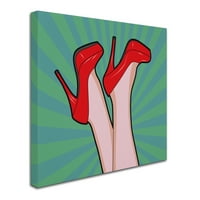 Ženske noge za zaštitni znak Ženske noge s crvenim seksi cipelama Art Mark Ashkenazi