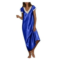 Hinvhai haljine za čišćenje žena, ženski kratki rukavi v vrat kućna odjeća pidžama duga haljina spavaćice spavaće