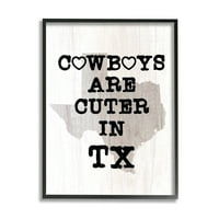 Stupell Industries Cowboys Cuter u Teksasu Tekst Rustikalni uzorak zrna 30, dizajn by lil 'rue