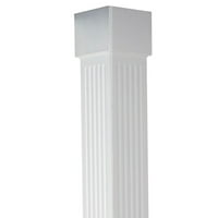 Ekena Millwork 12 W 12'H Premium Square Neored Fluted PVC Endura-Craft Column Wrap Kit, Standard Capital & Base