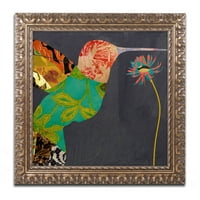 Zaštitni znak likovna umjetnost hummingbird brocade iv platno art by color pekara zlata ukrašeni okvir