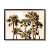 Ljetne palme nebeski krajolik fotografija crna uokvirena umjetnička print zidna umjetnost