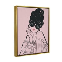 Stupell Industries besprijekoran tekst podebljani ružičasti glam modna žena Grafička umjetnost Metalno zlato plutajuće