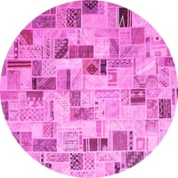 Ahgly Company zatvoreni okrugli patchwork ružičasta prostirka prijelaznog područja, 4 'krug