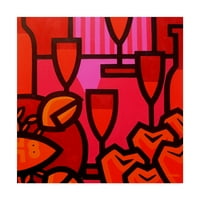 Likovna umjetnost s potpisom Makovi, jabuke, vino i riba, ulje na platnu Johna Nolana