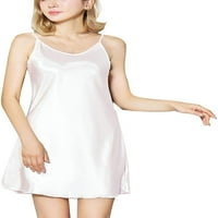 Žensko satensko Donje Rublje Plus Size, jednobojno svileno donje rublje s volanima, ljetna pidžama za djevojčice-93.