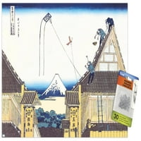 Zmaj koji leti s krova, autor zidnog plakata Katushiki Hokusai s gumbima, 14.725 22.375
